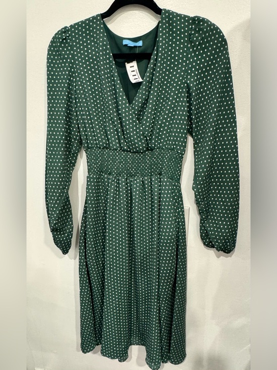 Draper James Dresses & Skirts - Draper James Forest Green Polka Dot Wrap-Style Midi Dress